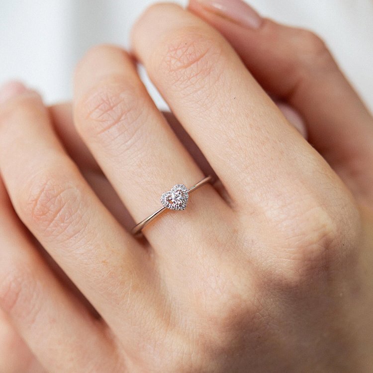 Золотое кольцо "Сердечко" с бриллиантами кб0170са от ювелирного магазина Оникс - 3