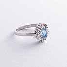Серебряное кольцо с голубым топазом и фианитами GS-01-086-3010 от ювелирного магазина Оникс - 2