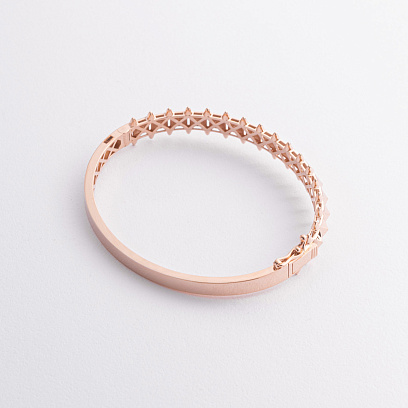 Жесткий браслет "Clara" в красном золоте б05584 №5