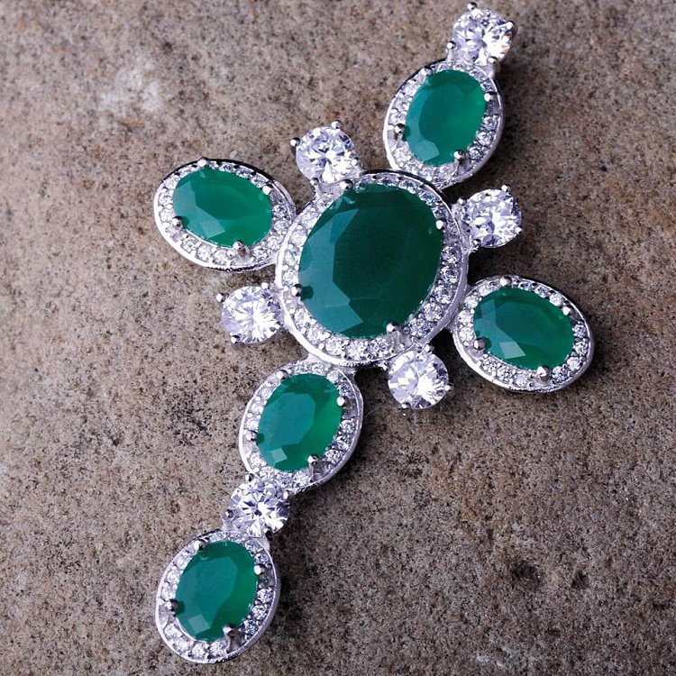 Подвеска "Крестик" (фианиты) 131907 от ювелирного магазина Оникс - 2