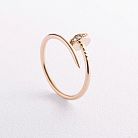 Каблучка "Цвях" у жовтому золоті (фіаніти) к08173 от ювелирного магазина Оникс