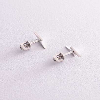 Серьги - пусеты "Молнии" в белом золоте с07942 №5