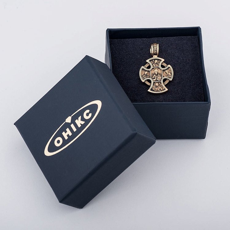 Крестик "Господь Вседержитель. Ангел Хранитель" п00068 от ювелирного магазина Оникс - 3