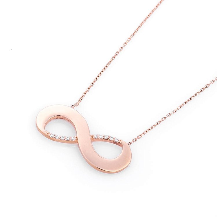 Золотое колье "Бесконечность" (фианиты) кол01098 от ювелирного магазина Оникс