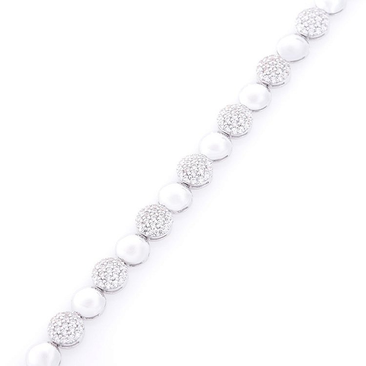 Золотой браслет с фианитами б04083 от ювелирного магазина Оникс - 1