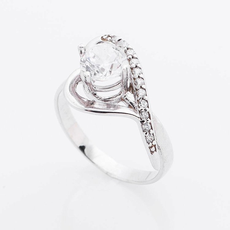 Золота каблучка (фіаніти) к01651ж від ювелірного магазину Онікс