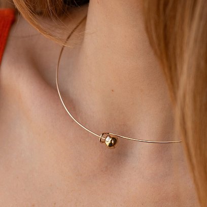 Кольє - чокер "Adele" (жовте золото) з кулькою кол02549 №6