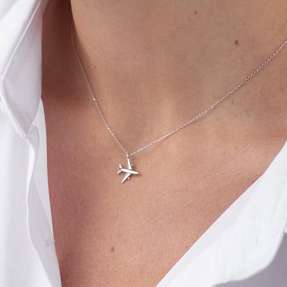 Кольє "Літачок" в білому золоті кол01609 №5