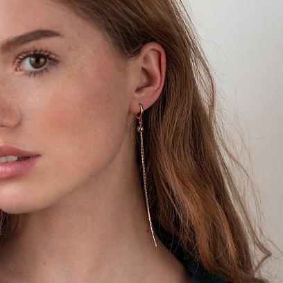 Золоті висячі сережки "Дощ" с06763 №2