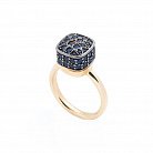 Золотое кольцо с синими фианитами к05254 от ювелирного магазина Оникс