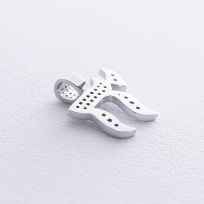 Срібна підвіска "Хай" з фіанітами 1192 №3