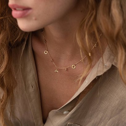 Колье "Пчелка" в желтом золоте кол02258 №4