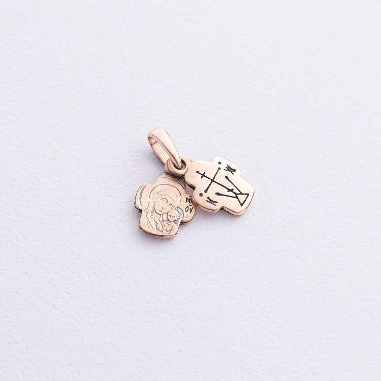 Золота ладанка з Божою Матір'ю (чорніння) п03245 від ювелірного магазину Онікс