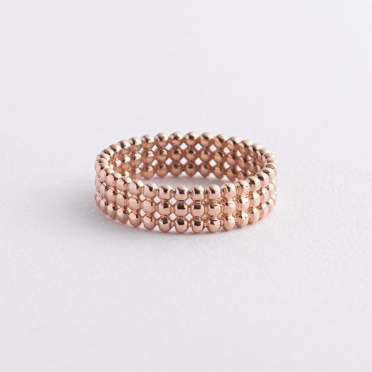 Каблучка "Рейчел" з кульками (червоне золото) mini К08295 від ювелірного магазину Онікс - 2