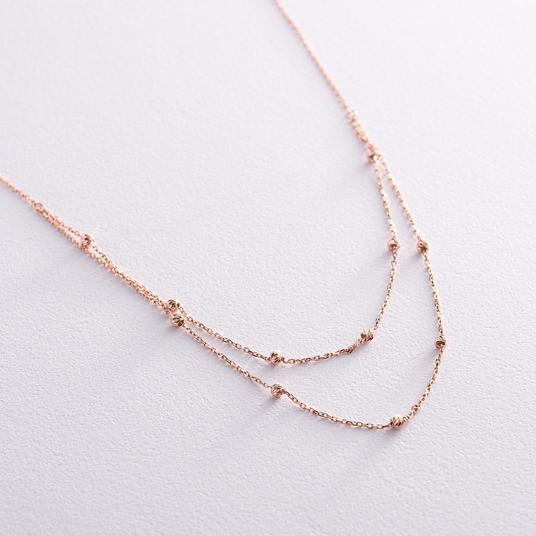 Подвійне кольє "Кульки" у червоному золоті кол02346 від ювелірного магазину Онікс - 2