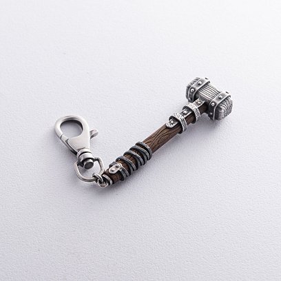 Серебряный брелок "Молот викинга" с эбеном 1116 №19