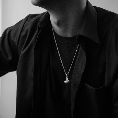 Срібна підвіска "Молот Тора" 132753 №11