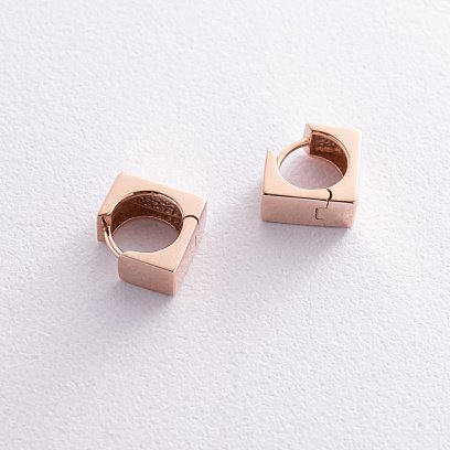 Сережки "Ризик" у червоному золоті с08460 №6