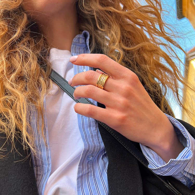 Кольцо "Gina" в желтом золоте к07391 от ювелирного магазина Оникс - 25