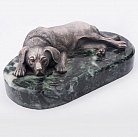 Серебряная фигура ручной работы "Собака отдыхает" сер00005 от ювелирного магазина Оникс