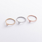 Кольцо "Сердечко" в белом золоте к08486 от ювелирного магазина Оникс - 3