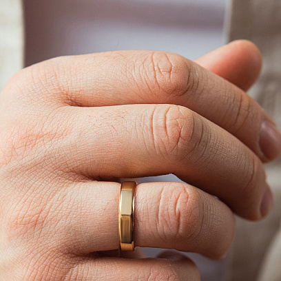 Обручка - класична (жовте золото) обр00347 №2