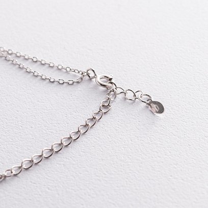 Серебряное колье "Крестик" с фианитами 181128 №5