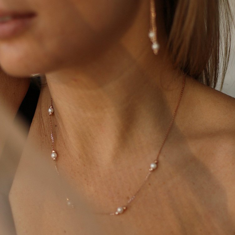 Золоте кольє з культ. прісн. перлами кол01309 від ювелірного магазину Онікс - 9