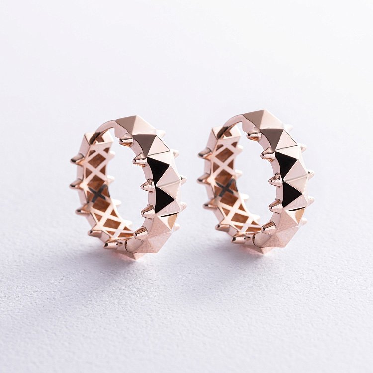 Сережки - кільця в червоному золоті с08482 від ювелірного магазину Онікс