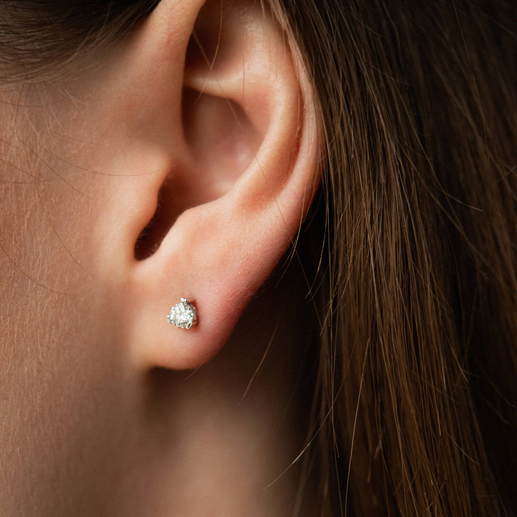 Золоті сережки - пусети з діамантами сб0634ca від ювелірного магазину Онікс - 3