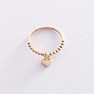 Золотое кольцо "Сердечко" с фианитом к06814 от ювелирного магазина Оникс - 4