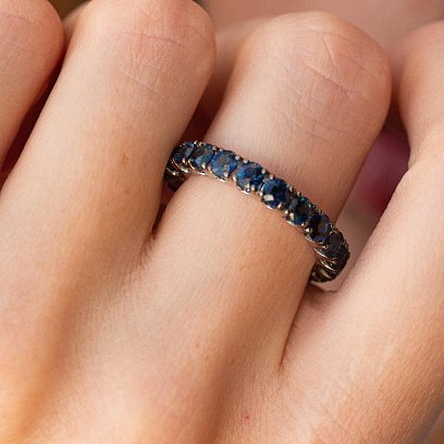 Золотое кольцо с сапфирами кб0441gl №2
