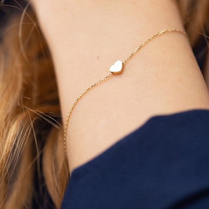 Браслет "Сердечко" у жовтому золоті б05185 №4