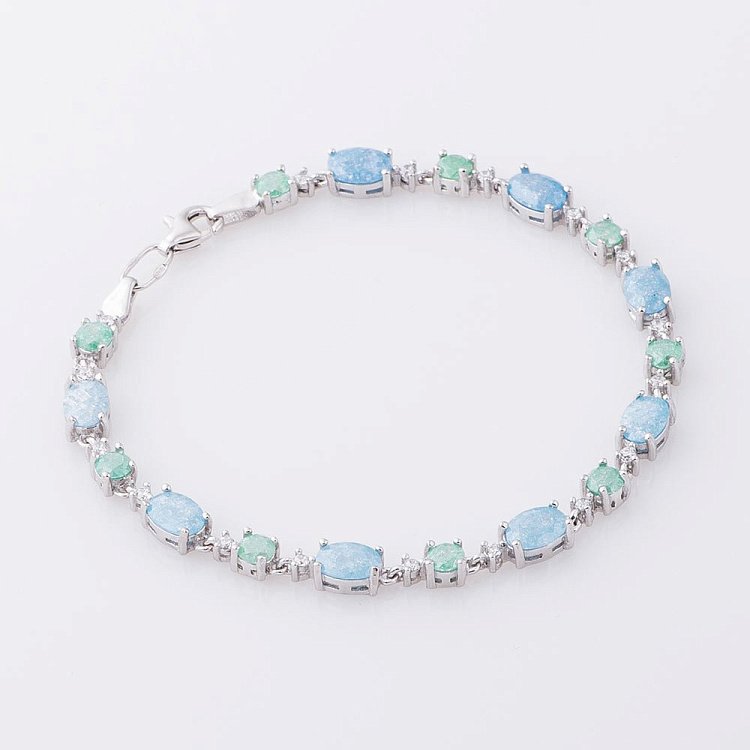 Срібний браслет (фіаніти) 141136 від ювелірного магазину Онікс