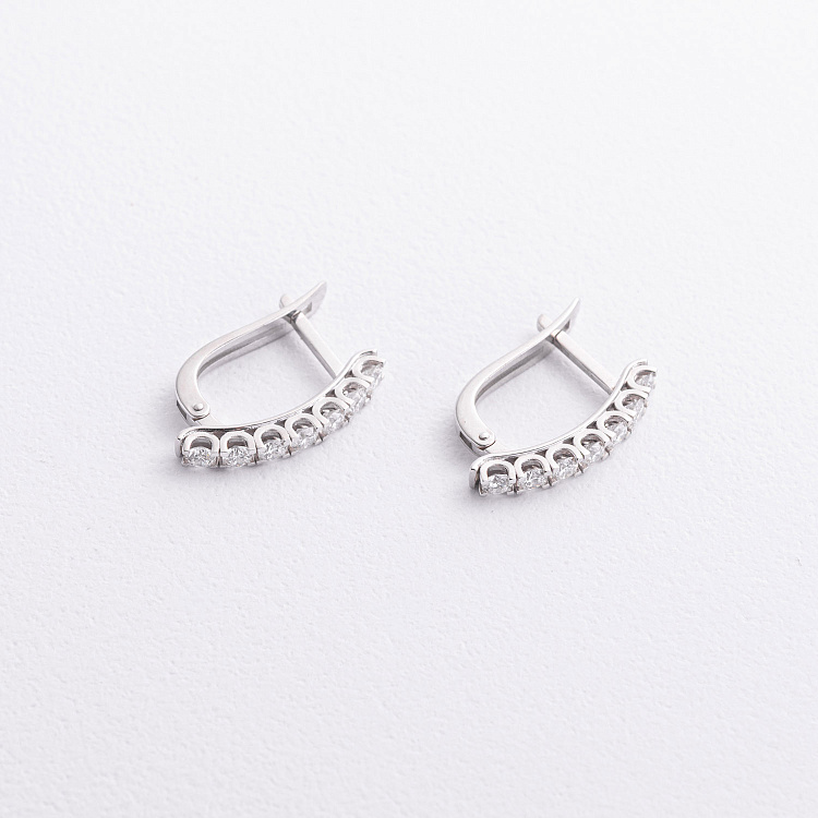 Золотые серьги с бриллиантами 345221121 от ювелирного магазина Оникс - 1