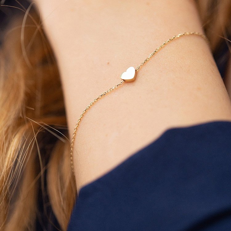 Браслет "Сердечко" у жовтому золоті б05185 від ювелірного магазину Онікс - 3