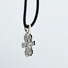 Серебряный крестик "Распятие. Икона Божией Матери "Млекопитательница" 131281 от ювелирного магазина Оникс - 3