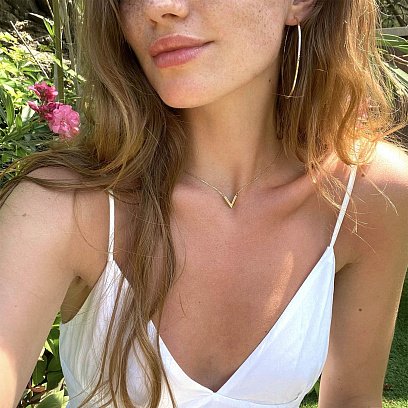 Серьги - кольца в желтом золоте (5.4 см) с07190 №3