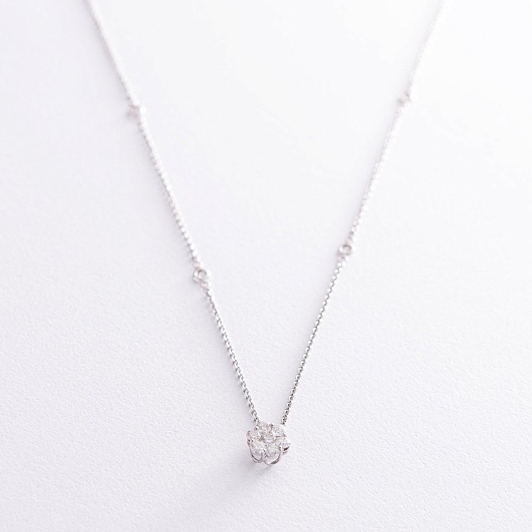 Золоте кольє "Квіточка" з діамантами кол466 Золоте кольє "Квіточка" з діамантами кол466 від ювелірного магазину Онікс