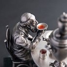 Серебряная фигура ручной работы "Чаепитие" 23169 от ювелирного магазина Оникс - 6