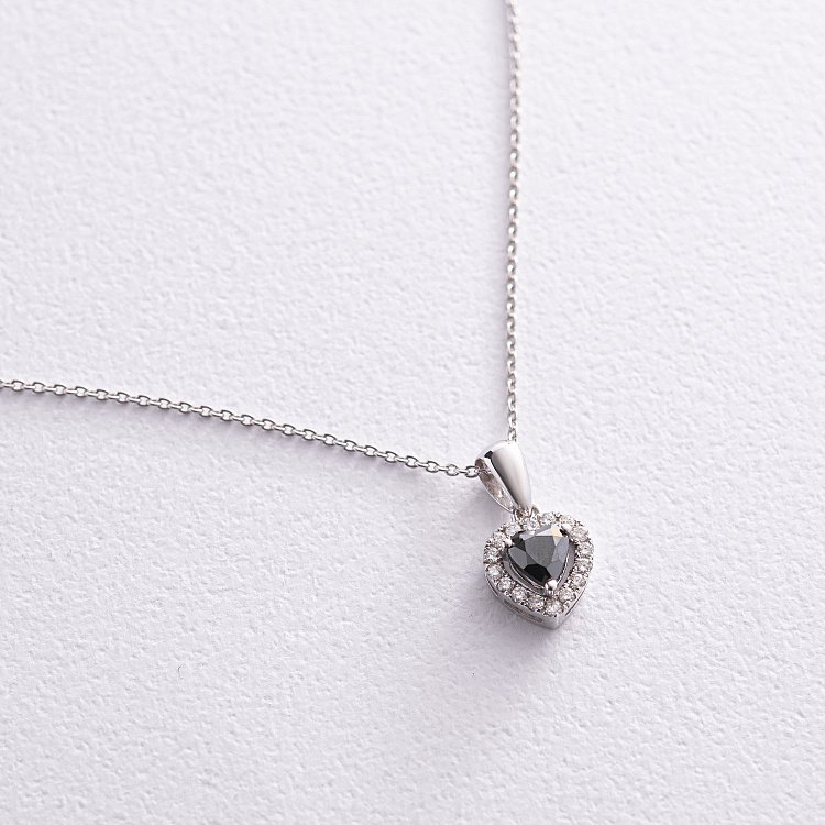 Золоте кольє "Сердечко" з діамантами колб0097di від ювелірного магазину Онікс