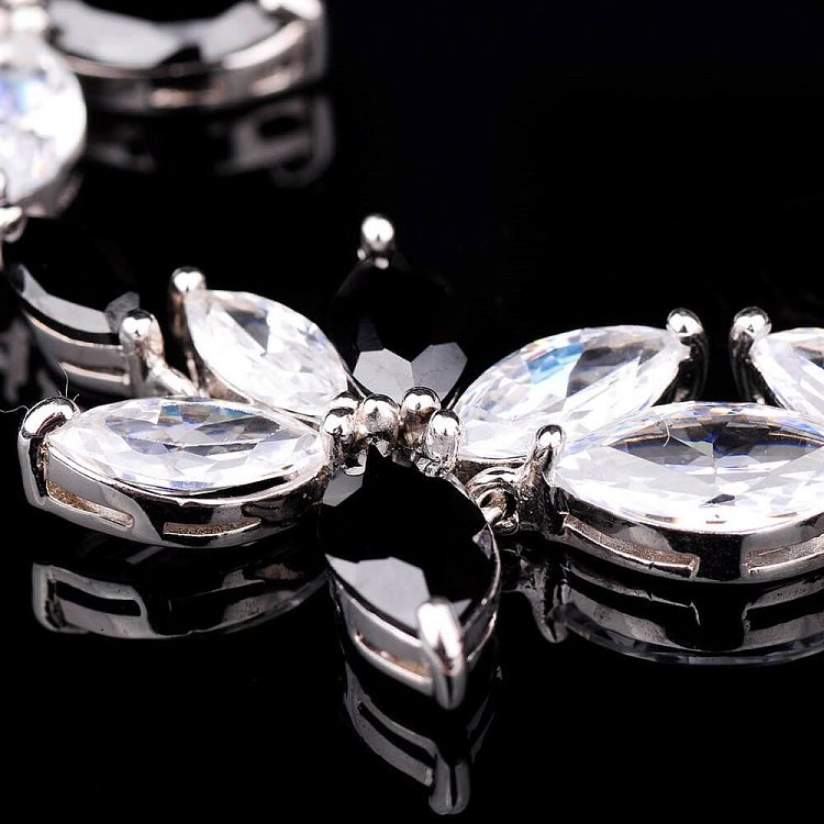 Серебряный браслет с фианитами "Цветочки" 14488 от ювелирного магазина Оникс - 3