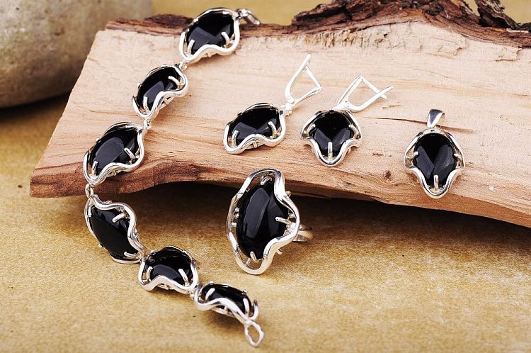 Подвеска (обсидиан) 131151 от ювелирного магазина Оникс - 2