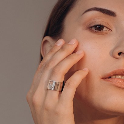 Срібний перстень "Карта світу" 112210 №5