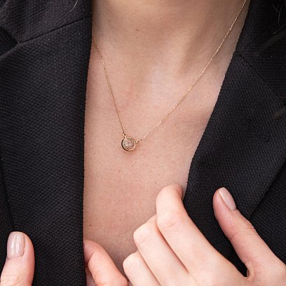 Золотое колье (зеленый аметист) кол01342 №5