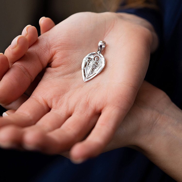 Кулон "Ангел Хранитель" у білому золоті 129481121 від ювелірного магазину Онікс - 4