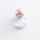 Золотое кольцо "Шарик" с жемчугом и бриллиантами к647 от ювелирного магазина Оникс - 3
