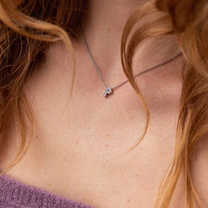 Серебряное колье с буквой "Р" с фианитами 1103 Р №2