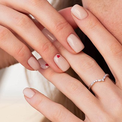 Каблучка в білому золоті з діамантами кб0482nl №2