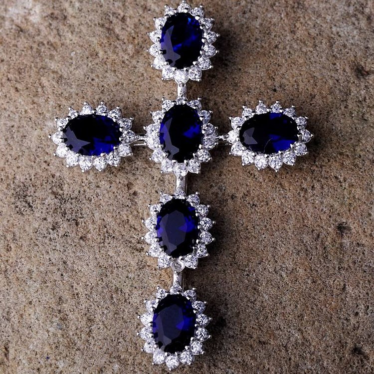 Подвеска "Крестик" (фианит) 131900 от ювелирного магазина Оникс - 2